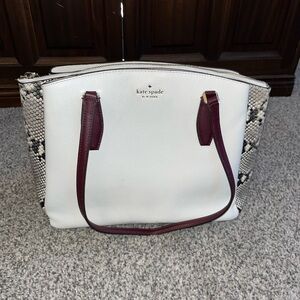 Kate Spade White and Maroon Shoulder Bag